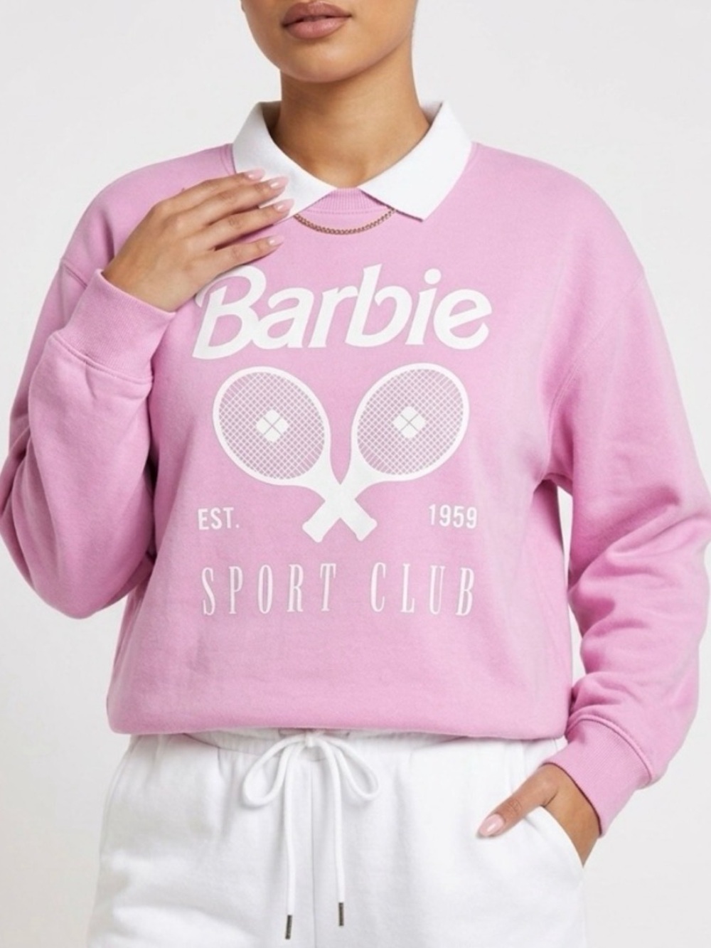 Barbie Pink and White Pullover